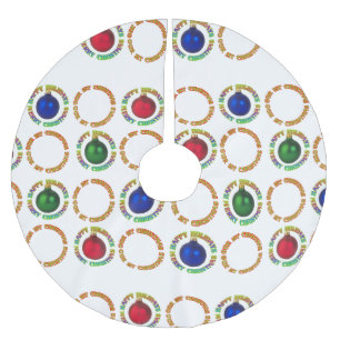 Saia Para Árvore De Natal De Poliéster Feliz Natal Nosso Primeiro Azul Vermelho de Natal