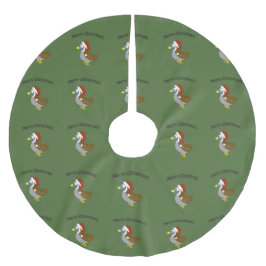 Saia Para Árvore De Natal De Poliéster Feliz Natal! Papais noeis Quail