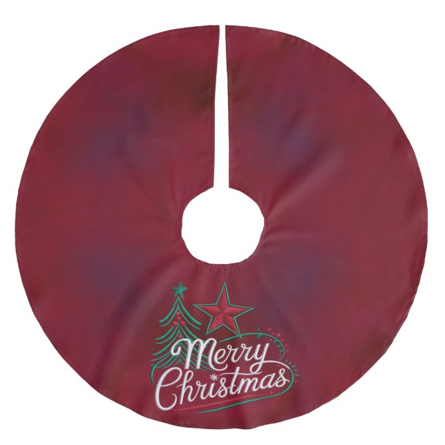 Saia Para Árvore De Natal De Poliéster Feliz Natal Pensava (Frente)