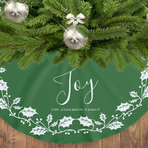 Saia Para Árvore De Natal De Poliéster Feliz Natal Verde Escuro
