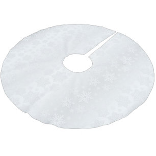 Saia Para Árvore De Natal De Poliéster Feliz Natal White Snowflake Satin