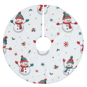 Saia Para Árvore De Natal De Poliéster Feliz Neve Colorido