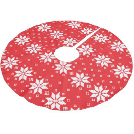 Saia Para Árvore De Natal De Poliéster Feliz padrão de Natal 5