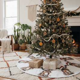 Saia Para Árvore De Natal De Poliéster Feliz Pequeno Cachorro de Natal, personalizado