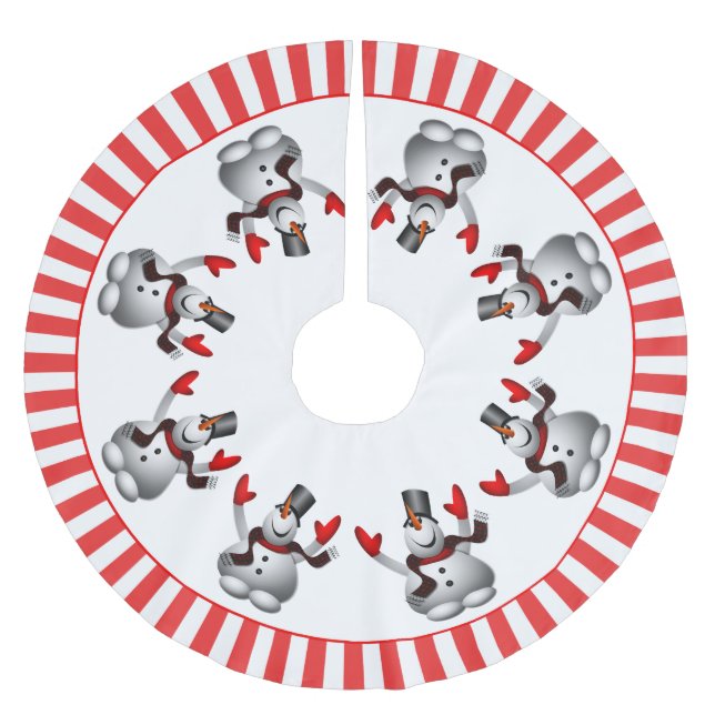 Saia Para Árvore De Natal De Poliéster Feliz Snowman Christmas Cheer (Frente)