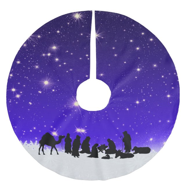 Saia Para Árvore De Natal De Poliéster  Feliz Tidings do Excelente Joy! em (Frente)