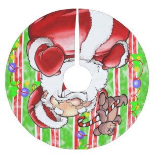 Saia Para Árvore De Natal De Poliéster Feliz Urso de Camisa de Natal