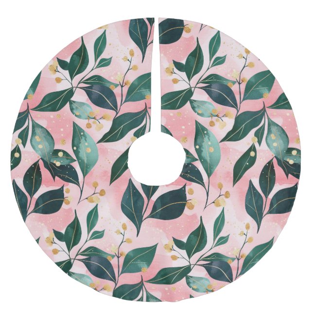 Saia Para Árvore De Natal De Poliéster Feriado Botânico de inverno, Padrão (Frente)