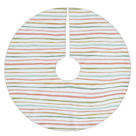 Saia Para Árvore De Natal De Poliéster Feriado de Natal em faixas de aquarelas coloridas