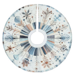 Saia Para Árvore De Natal De Poliéster Feriado de Natal Russo do Watercolor Boho