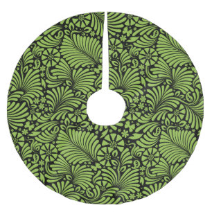 Saia Para Árvore De Natal De Poliéster Feriado de praia em Cor damasco tropical