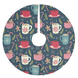 Saia Para Árvore De Natal De Poliéster Feriado Natal Bebidas Quentes Comida Pão-Genger