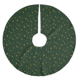 Saia Para Árvore De Natal De Poliéster Feriado Verde Amarelo Estrela Listra Natal