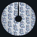 Saia Para Árvore De Natal De Poliéster Feriados de inverno elegantes do Natal Snowman<br><div class="desc">Feriados de inverno elegantes de Natal de Snowman escovaram saia de árvore de poliéster. Único,  bonito,  na moda design. Fácil de ser personalizado. O estilo,  o tamanho e as cores da fonte podem ser alterados. Itens correspondentes disponíveis.</div>