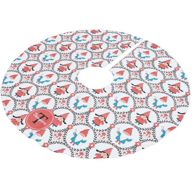 Saia Para Árvore De Natal De Poliéster Festa de Gnomo Personalizada (Inclinado)