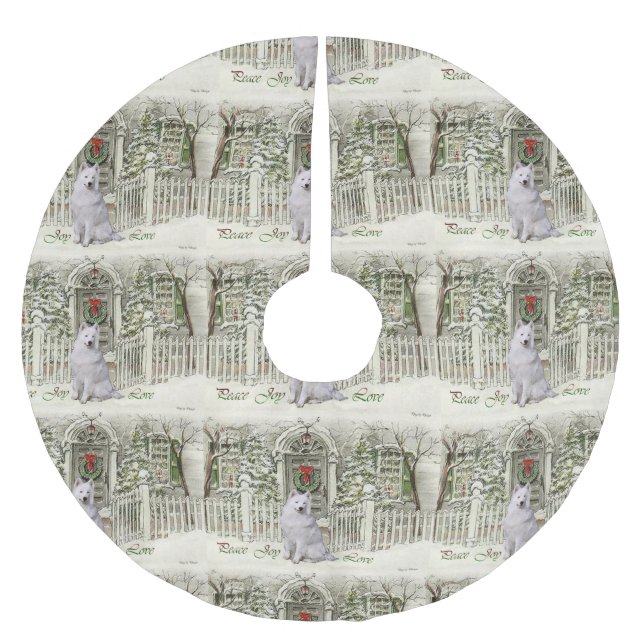 Saia Para Árvore De Natal De Poliéster Festa Samoiada (Frente)