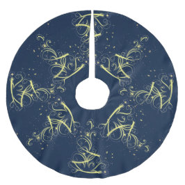 Saia Para Árvore De Natal De Poliéster Festas de Árvore de Natal Douradas Estrelas Marinh