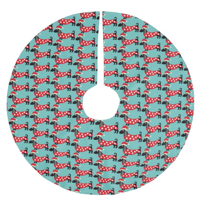 Saia Para Árvore De Natal De Poliéster Festas Festivas (Frente)