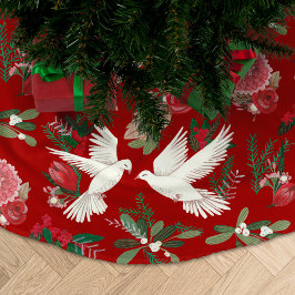 Saia Para Árvore De Natal De Poliéster Festive birds pattern