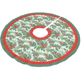Saia Para Árvore De Natal De Poliéster Festivo Holly Greens, Pine Boughes e Red Berries