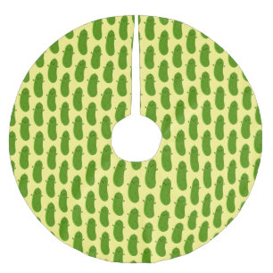 Saia Para Árvore De Natal De Poliéster Figura de desenho animado de picles feliz