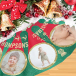 Saia Para Árvore De Natal De Poliéster Filha de Bebês Cute Milestone 12 Foto Collage Wrea<br><div class="desc">Perfeito para o feriado, esta saia da árvore de colagem de fotos apresenta 12 fotos personalizadas (uma para cada mês do ano). O design também inclui espaço para duas linhas de texto personalizáveis. Na minha modelo, escrevi: Feliz Natal, e Nome da Família. Eu não sei... não... não... ... ... ......</div>