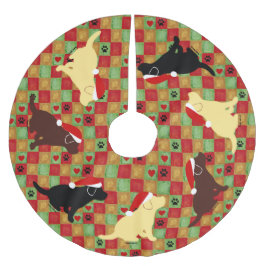 Saia Para Árvore De Natal De Poliéster Filhotes de cachorro de Labrador da edredão do