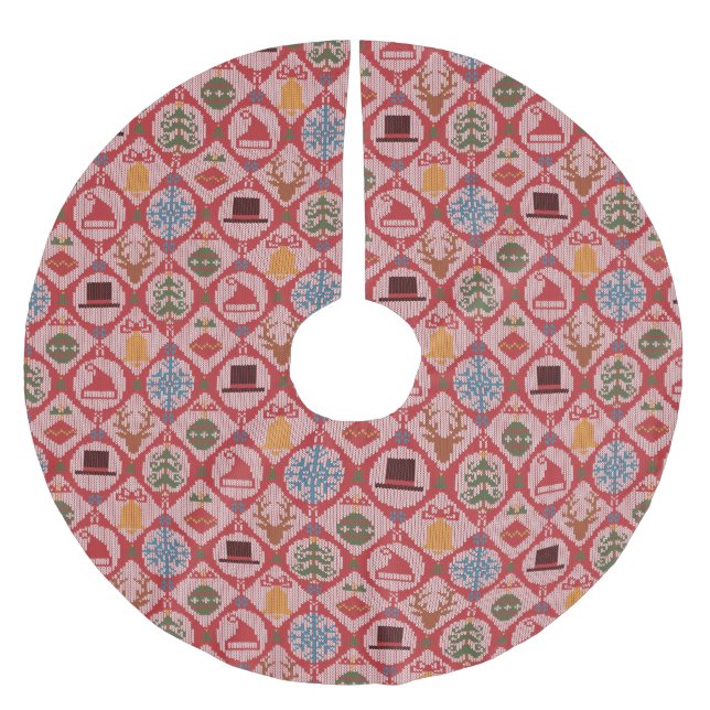 Saia Para Árvore De Natal De Poliéster Fim de Natal (Frente)