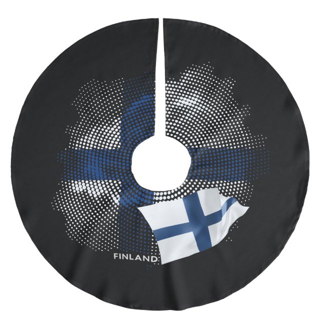Saia Para Árvore De Natal De Poliéster Finland flag (Frente)