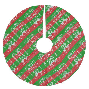 Saia Para Árvore De Natal De Poliéster Fios de jingelas com estrutura de suéter febril