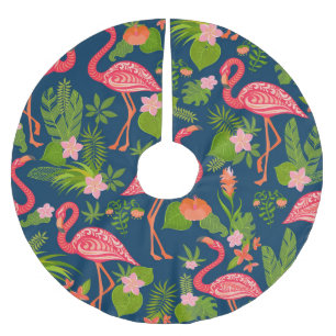 Saia Para Árvore De Natal De Poliéster Flamingo Cor-de-Rosa: Vintage com Turquesa Strike