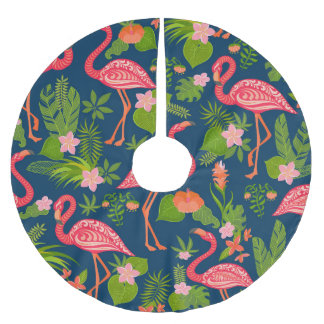 Saia Para Árvore De Natal De Poliéster Flamingo Cor-de-Rosa: Vintage com Turquesa Strike