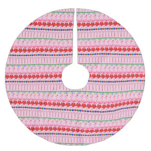 Saia Para Árvore De Natal De Poliéster Flamingos cor-de-rosa tropical de Natal feio a ros