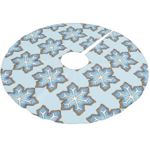 Saia Para Árvore De Natal De Poliéster Floco de neve de inverno - Biscoito de Natal Hanuk