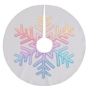 Saia Para Árvore De Natal De Poliéster Floco de neve simples
