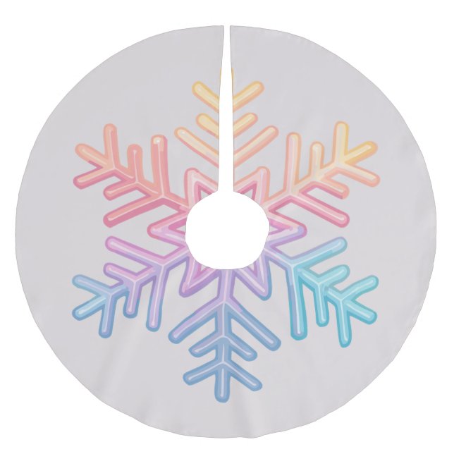 Saia Para Árvore De Natal De Poliéster Floco de neve simples (Frente)