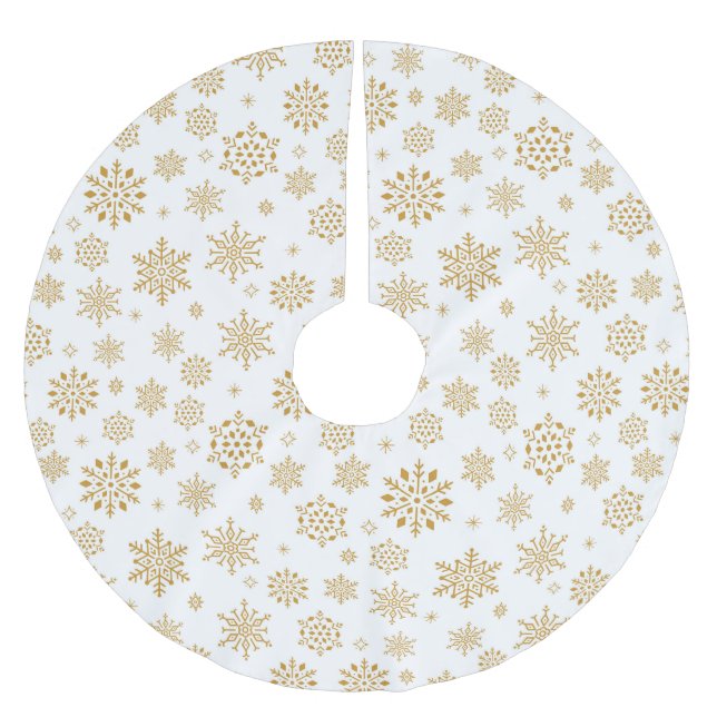 Saia Para Árvore De Natal De Poliéster Flocos de neve (Frente)