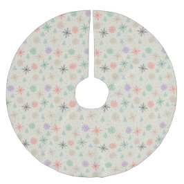 Saia Para Árvore De Natal De Poliéster Flocos de neve desenhados manualmente Árvores de N