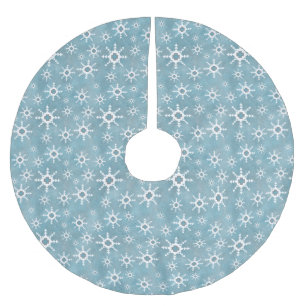 Saia Para Árvore De Natal De Poliéster Flocos de neve do inverno do sudoeste