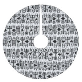 Saia Para Árvore De Natal De Poliéster Flocos de neve preto branco Escandinavo Natal