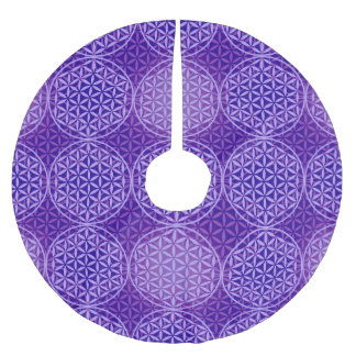 Saia Para Árvore De Natal De Poliéster Flor da vida - padrão do selo - roxo