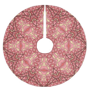 Saia Para Árvore De Natal De Poliéster Flor de Abstrato étnico, Mandalas Sem Costura.