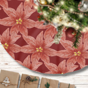 Saia Para Árvore De Natal De Poliéster Flor de Natal - Botânica Vermelha