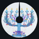 Saia Para Árvore De Natal De Poliéster floral menorah hanukkah<br><div class="desc">"floral menorah hanukkah", "floral menorah", "floral menorah", "roxo hanukkah", "rosa hanukkah", "hanukkah menorah", "feliz hanukkah", "canukah", "floral hanukkah", Hanukkah</div>