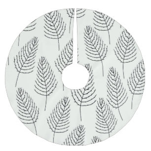 Saia Para Árvore De Natal De Poliéster Floral Natural: Abstrato White Vintage