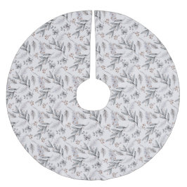 Saia Para Árvore De Natal De Poliéster Floral Winter Tree Skirt Design