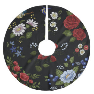 Saia Para Árvore De Natal De Poliéster Flores