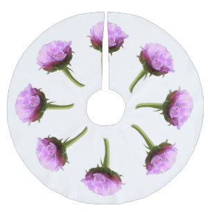 Saia Para Árvore De Natal De Poliéster Flores cor-de-rosa (pinças-do-mar) em branco