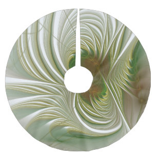 Saia Para Árvore De Natal De Poliéster Flores de fantasia fractal suaves e tenra