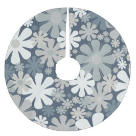 Saia Para Árvore De Natal De Poliéster Flores Retro Anos 60 70 Estética Padrão Floral